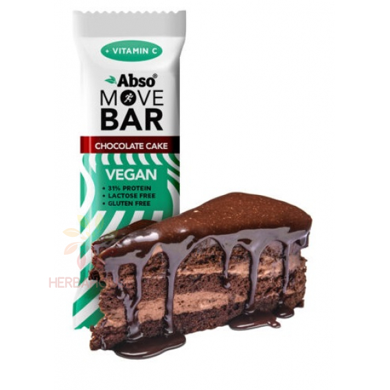 Obrázek pro Abso Vegan Bezlepková proteinová tyčinka - čokoládový dort s polevou (35g)