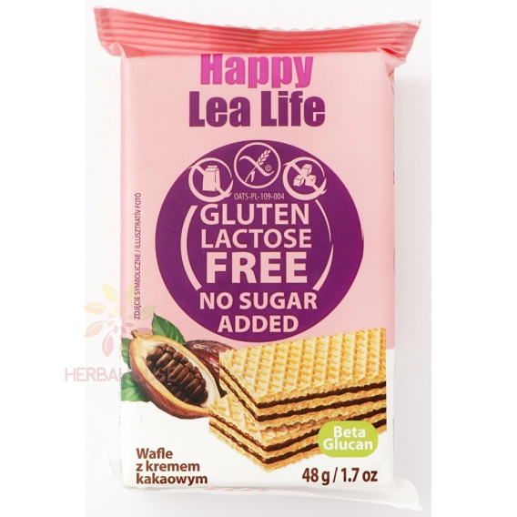 Obrázek pro Flis Lea Life Bezlepkové oplatky s kakaovou náplní bez cukru (48g)
