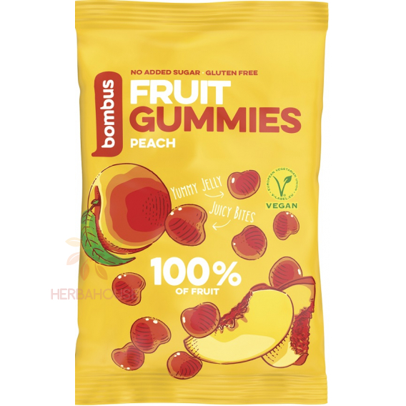Obrázek pro Bombus Fruit Gummies gumové bonbóny broskvové (35g)