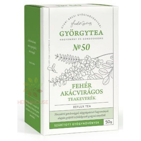 Obrázek pro Györgytea Čajová směs z květů bílé akácie - sypaný čaj na reflux (50g)