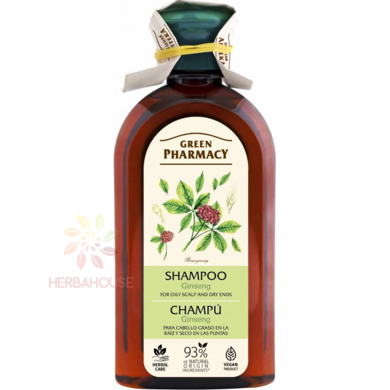 Obrázek pro Green Pharmacy Bylinný Šampon na mastnou pokožku hlavy a suché konečky vlasů s ženšenem (350ml)