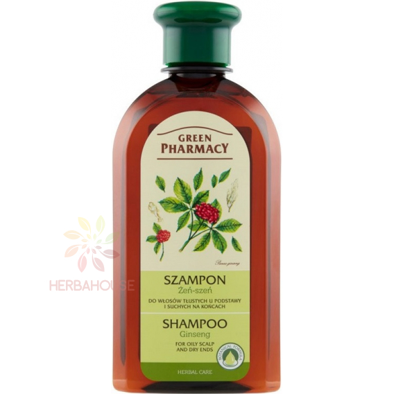 Obrázek pro Green Pharmacy Bylinný Šampon na mastnou pokožku hlavy a suché konečky vlasů s ženšenem (350ml)