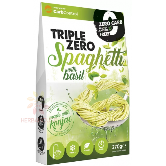 Obrázek pro Forpro Triple Zero Pasta Konjac těstoviny s bazalkou špagety (270g)
