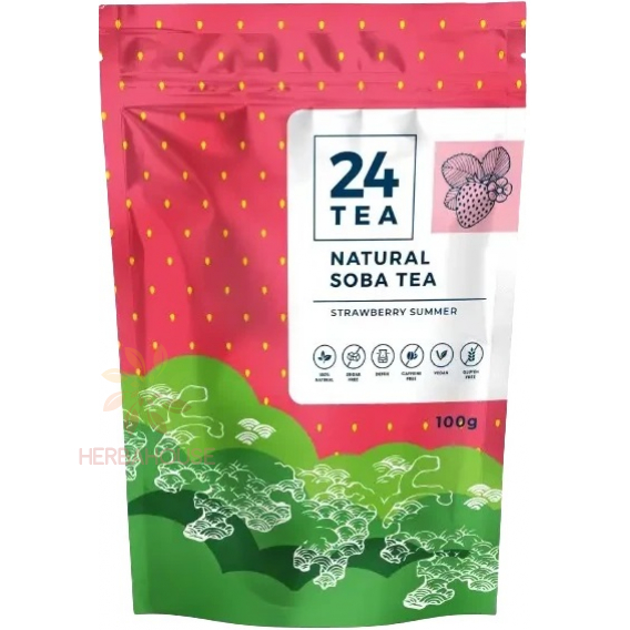 Obrázek pro 24Tea Natural Soba Pohankový čaj s jahodovou příchutí (100g)