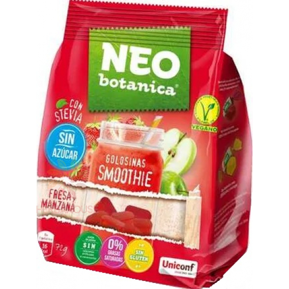 Obrázek pro Neo Botanica Bezlepkové želé bonbóny s příchutí jablka a jahody se sladidly (72g)