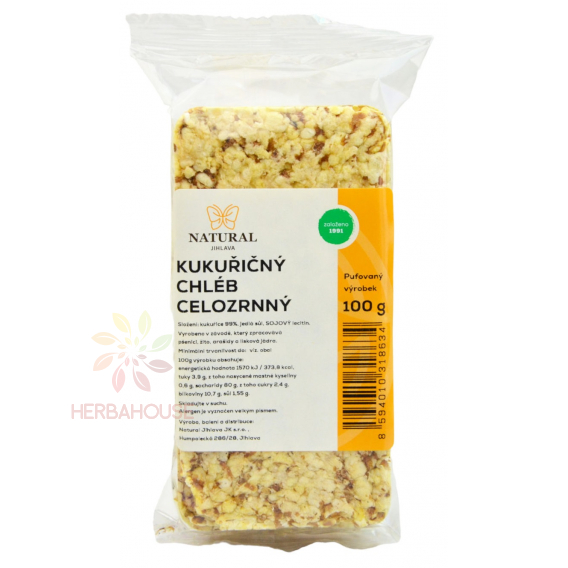 Obrázek pro Natural Celozrnný pufovaný kukuřičný chléb (100g)