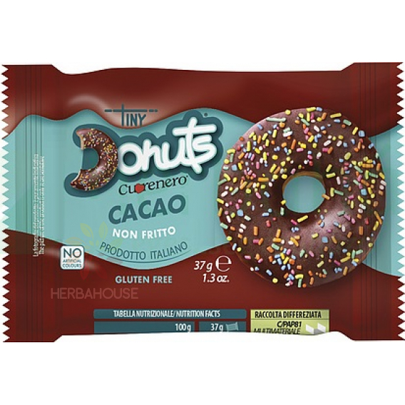 Obrázek pro Cuorenero Donuts Kakao Bezlepková kobliha s cukrovou polevou a posypem (37g)
