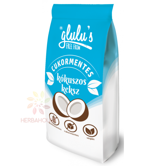 Obrázek pro Glulu's FreeFrom Vegan Bezlepkové Kokosové sušenky se sladidlem (70g)