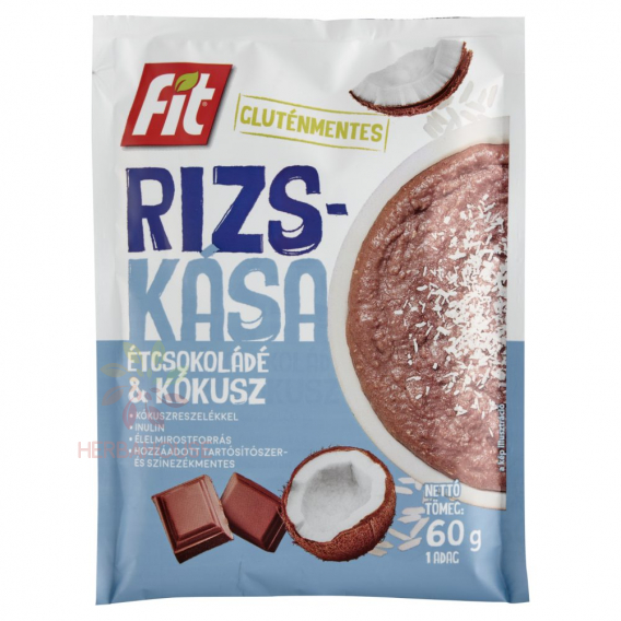 Obrázek pro Fit Bezlepková Rýžová kaše s tmavou čokoládou, kokosem a inulinem (60g)