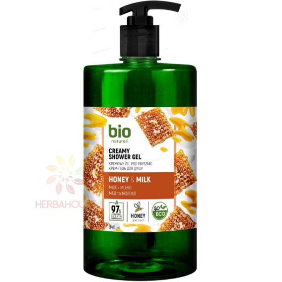 Obrázek pro Bio Naturell Sprchový gel s pumpičkou Med a mléko (946ml)