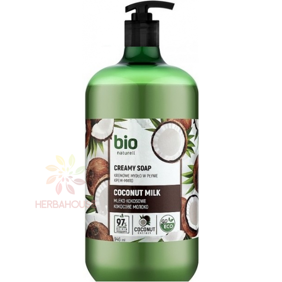 Obrázek pro Bio Naturell Tekuté krémové mýdlo s pumpičkou Kokosové mléko (946ml)