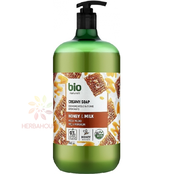 Obrázek pro Bio Naturell Tekuté krémové mýdlo s pumpičkou Med a mléko (946ml)