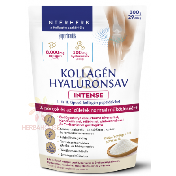 Obrázek pro Interherb Intense Prášek kolagen a kyselina hyaluronová (300g)