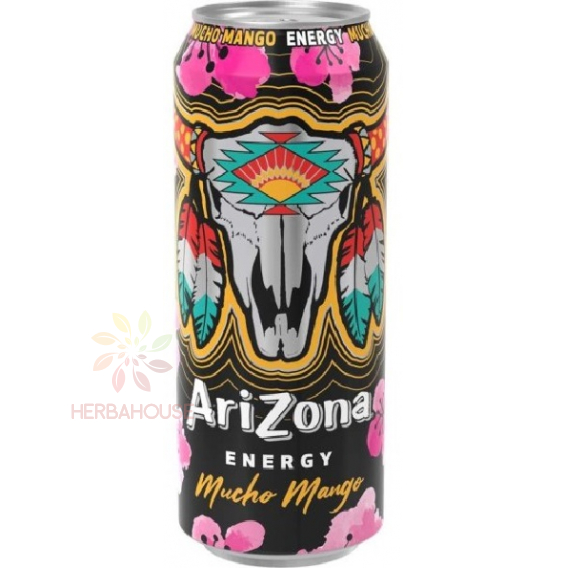 Obrázek pro Arizona Energy Mucho Mango Sycený nápoj s kofeinem (500ml)