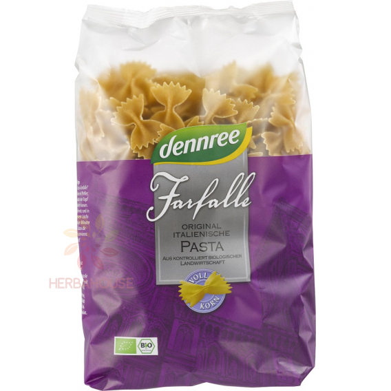 Obrázek pro Dennree Bio durum celozrnné těstoviny - farfalle (500g)