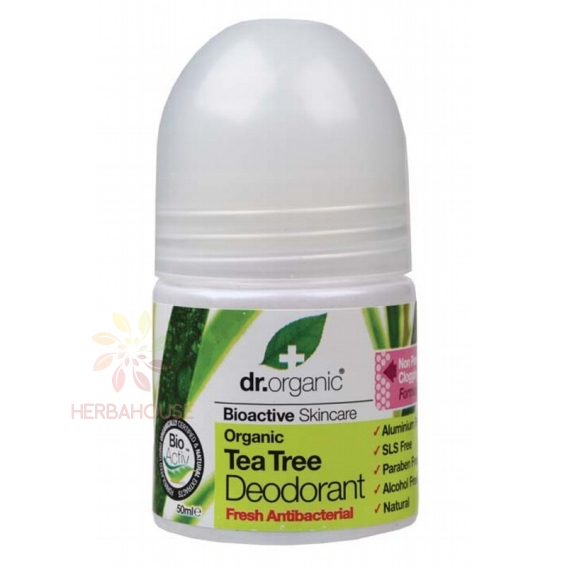 Obrázek pro Dr.Organic Přírodní deodorant s Tea Tree bez hliníkových solí a alkoholu (50ml)