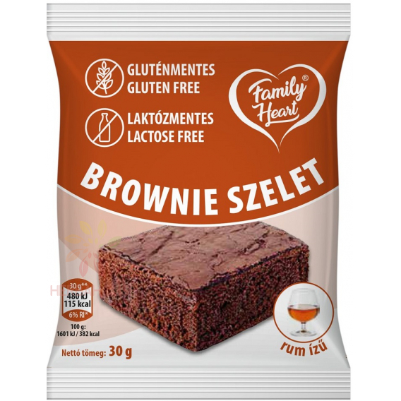 Obrázek pro Family Heart Bezlepkový a bezlaktózový Brownie řez kakaový s rumovou příchutí (30g)