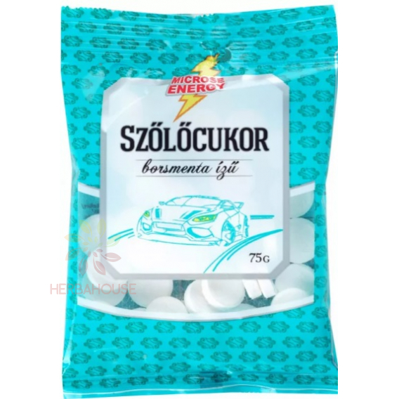 Obrázek pro Microse Hroznový cukr pastilky s příchutí máty (75g)