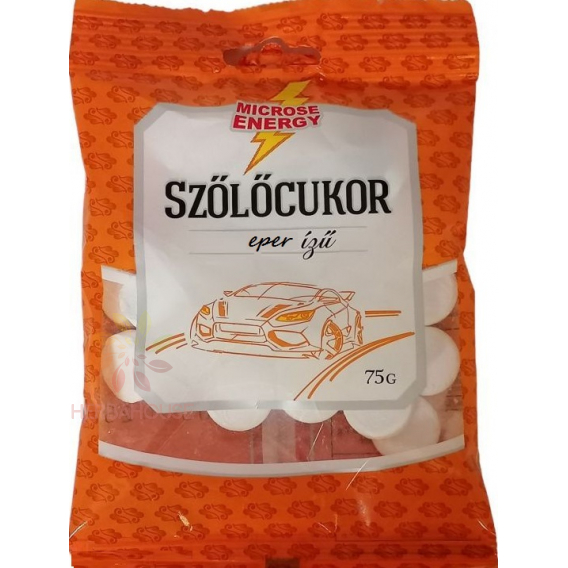 Obrázek pro Microse Hroznový cukor pastilky jahodová príchuť (75g)