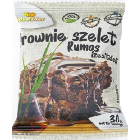 Obrázek pro LoveDiet Bezlepkový Brownie kakaový s rumovou příchutí (30g)