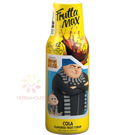 Obrázek pro Fruttamax Minions Ochucený ovocný sirup s cukrem a sladidly s příchutí cola (500ml)