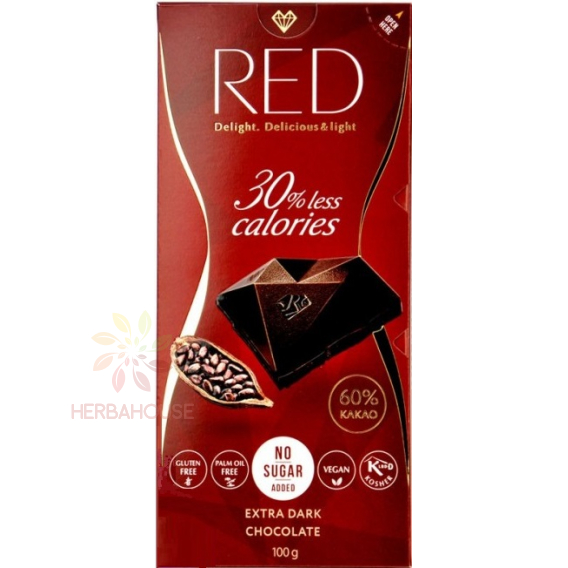 Obrázek pro Red Delight Extra dark Tmavá čokoláda se sladidlem (100g)