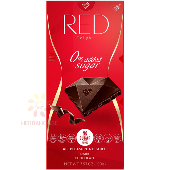 Obrázek pro Red Delight Hořká čokoláda se sladidlem (100g)