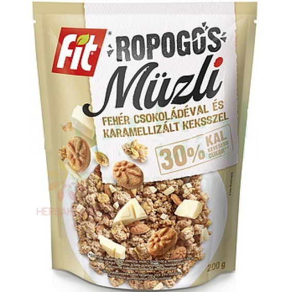 Obrázek pro Fit Křupavé müsli s bílou čokoládou a karamelizovanými sušenkami (200g)