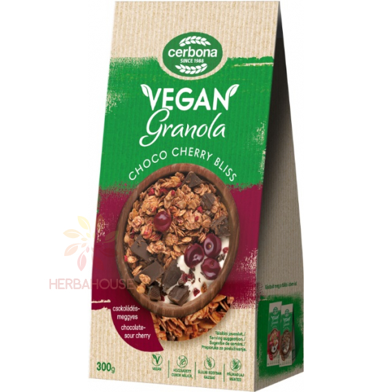 Obrázek pro Cerbona Vegan Čokoládově - višňová granola (300g)