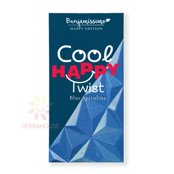 Obrázek pro Benjamissímo Cool Happy Twist Bio Veganská čokoláda s extraktem z modré spiruliny a s mořskou solí (60g)