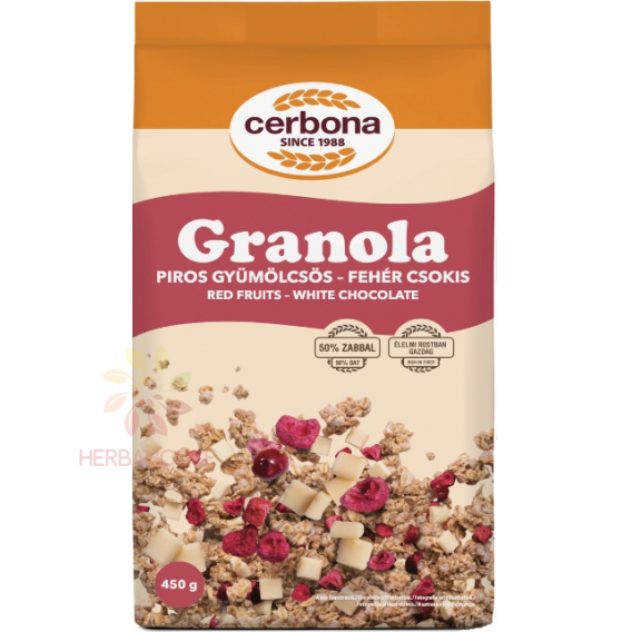 Obrázek pro Cerbona Granola s červeným ovocem a bílou čokoládou (450g)