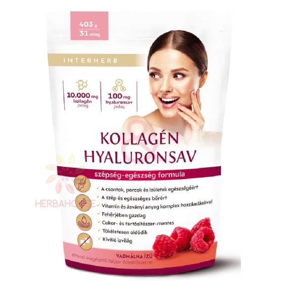 Obrázek pro Interherb Prášek kolagen a kyselina hyaluronová - divoká malina (400g)