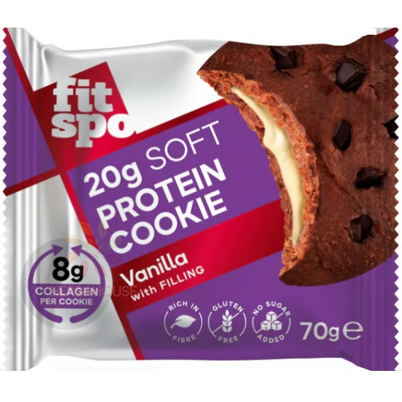 Obrázek pro FitSpo Bezlepkový Proteinový koláček s vanilkovou náplní bez přidaného cukru (70g)