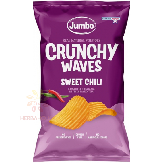 Obrázek pro Ohonos Jumbo Crunchy Bezlepkové bramborové chipsy Vroubky s příchutí sladké chilli (90g)