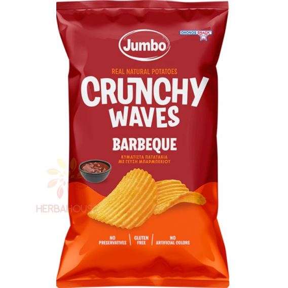 Obrázek pro Ohonos Jumbo Crunchy Bezlepkové bramborové chipsy Vroubky s příchutí BBQ (90g)