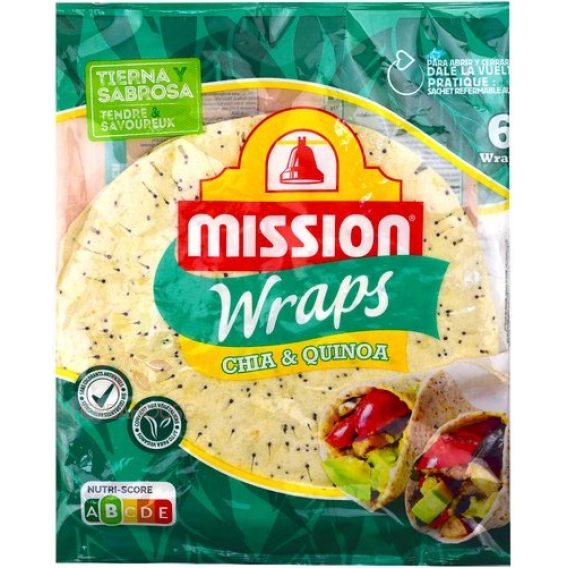 Obrázek pro Mission Wrap tortilla s chia a quinoa 6ks (370g)