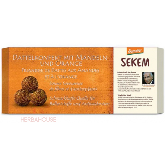 Obrázek pro Demeter Sekem Bio Datlové kuličky s mandlemi a pomerančem (120g)