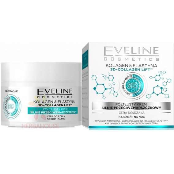 Obrázek pro Eveline 3D Collagen & Elastín kolagenový denní a noční krém (50ml)