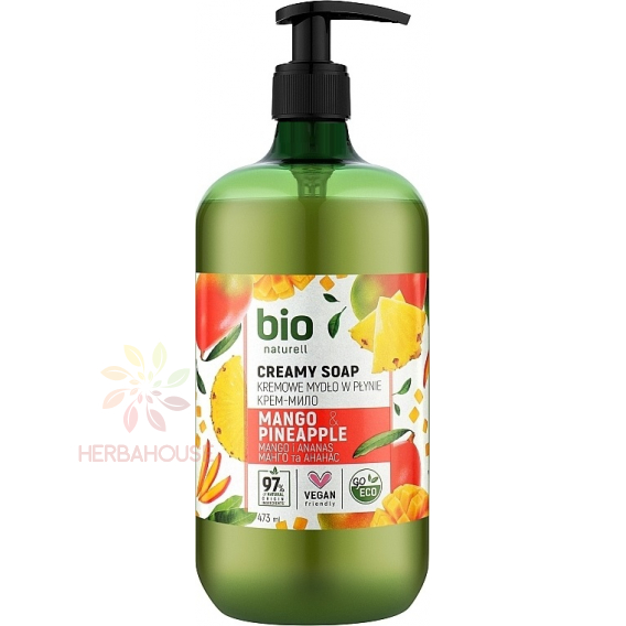 Obrázek pro Bio Naturell Tekuté krémové mýdlo s pumpičkou Mango a Ananas (473ml)