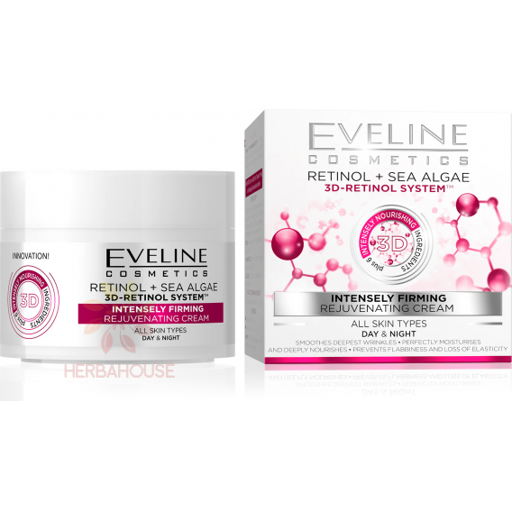 Obrázek pro Eveline Retinol + Sea Algae 3D-Retinol System intenzivně zpevňující a omlazující krém (50ml)