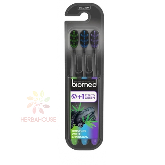 Obrázek pro Biomed Black zubní kartáček s uhlíkovými vlákny - Medium (3ks)
