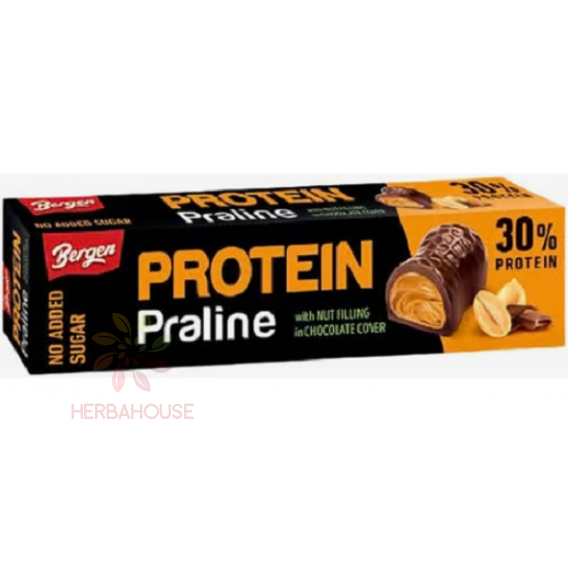 Obrázek pro Bergen Protein Praline Mléčná čokoláda se sladidlem plněná arašídovým krémem (50g)