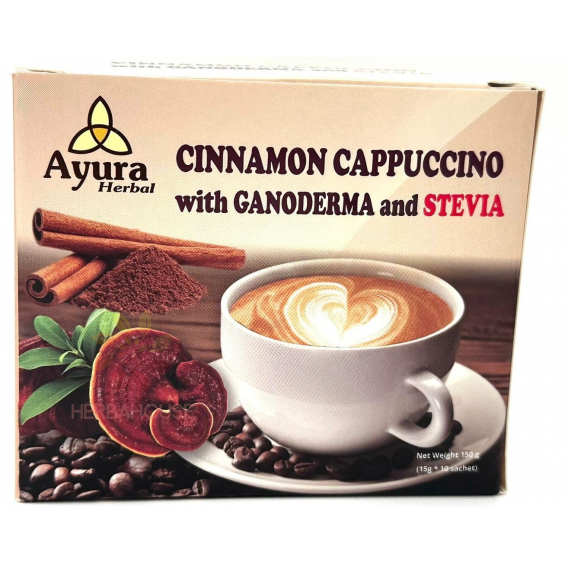 Obrázek pro Ayura Instantní skořicové cappuccino s ganodermou a stévií (10ks)