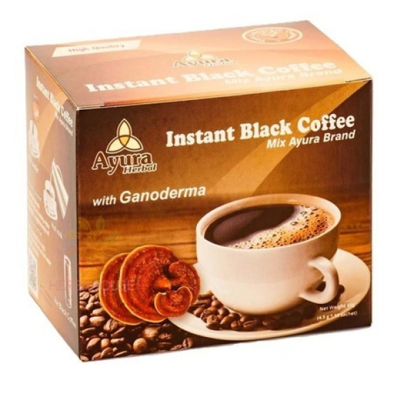 Obrázek pro Ayura Black Coffee Mix instantní káva s houbou Ganoderma a stevií (10ks)