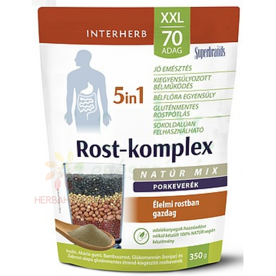Obrázek pro Interherb Interherb XXL Rost-komplex 5v1 – přírodní vláknina na trávení, zácpu a detox (350g)