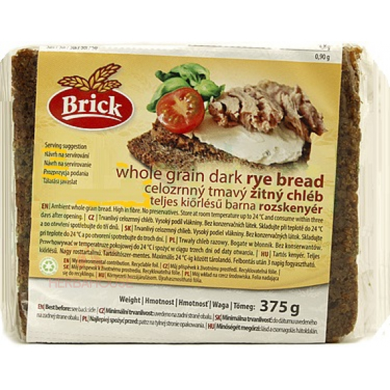 Obrázek pro Brick Celozrnný žitný chléb tmavý (375g)