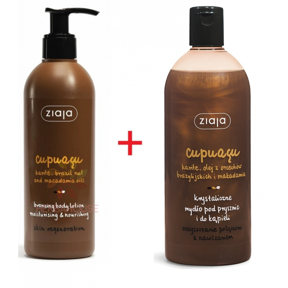 Obrázek pro Ziaja Cupuaçu Samoopalovací hydratační a výživné tělové mléko + dárek sprchový gel Cupuaçu (300ml + 500ml)