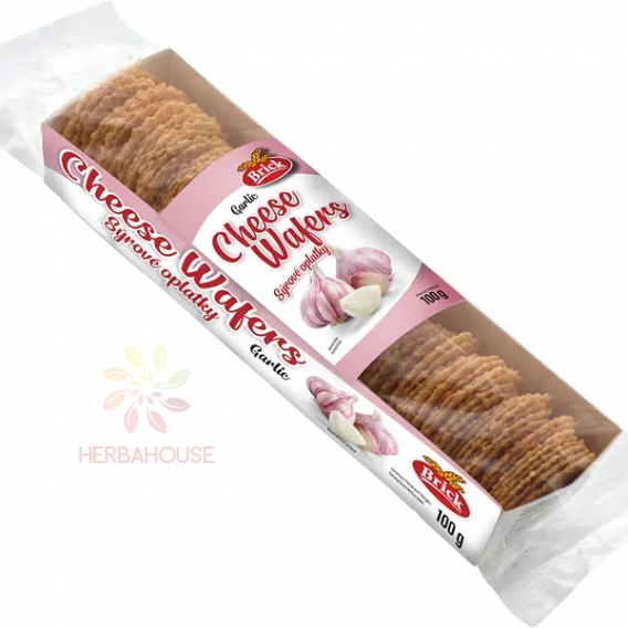 Obrázek pro Brick Křehké sýrové oplatky s česnekovou příchutí (100g)