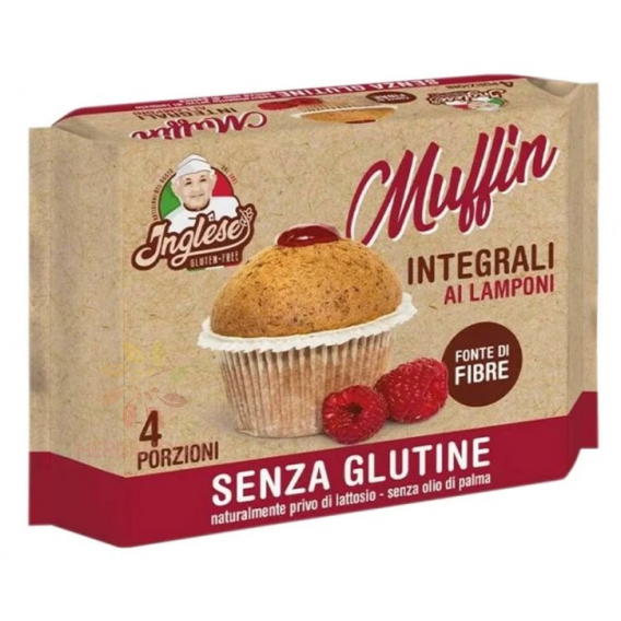 Obrázek pro Inglese Muffin Bezlepkové celozrnné muffiny s malinovou náplní (160g)