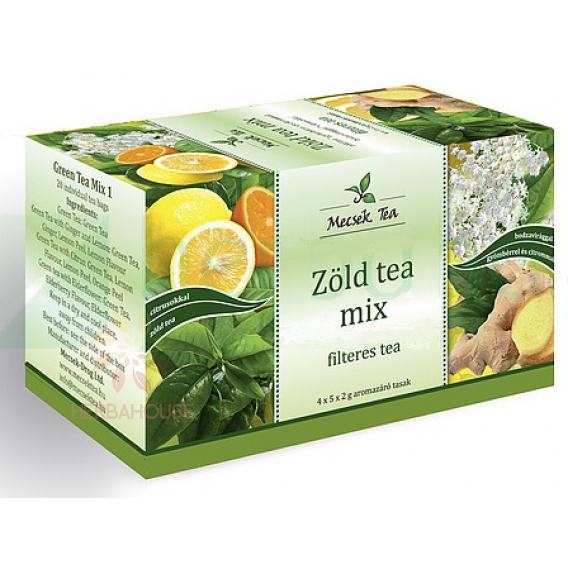 Obrázek pro Mecsek Porcovaný mix zelených čajů – citrus, zázvor, bez, natur (20ks)